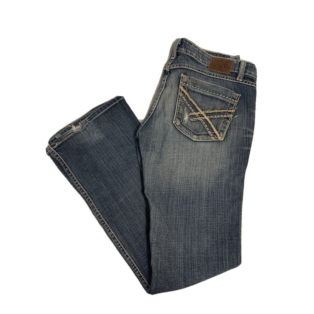 BKE Buckle‎ Womens Sabrina Boot Cut Jeans Stretch Distressed Patchwork 29 x 31